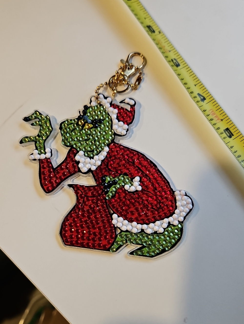 The Grinch‎ Bag Charm Diamond Art Sealed Ornament Key Chain